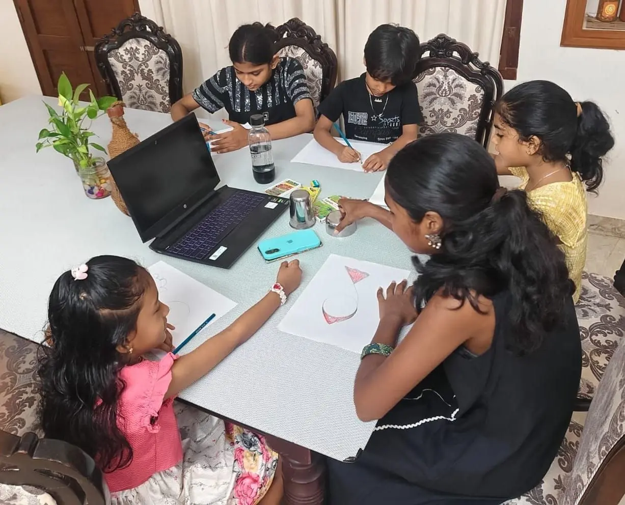 Children experimented in another hands-on craft session