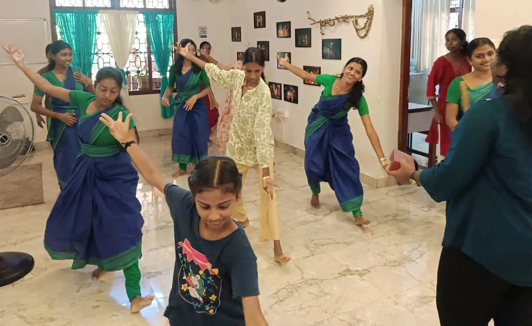 The adult batch started coming in dance uniforms