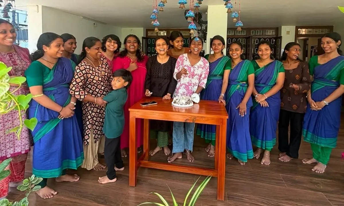 Community members gathered for the monthly birthdays