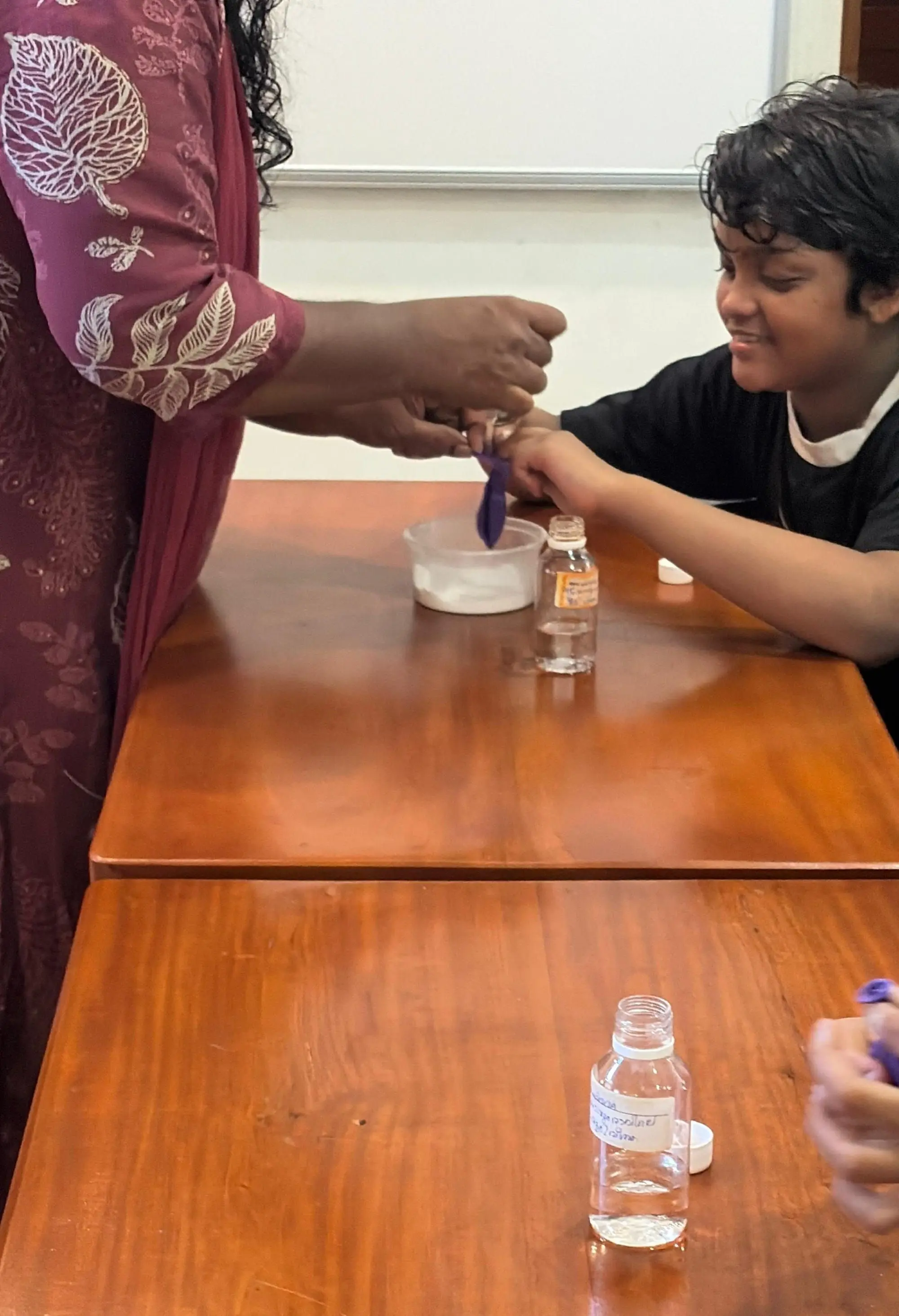 Children learned how air pressure works