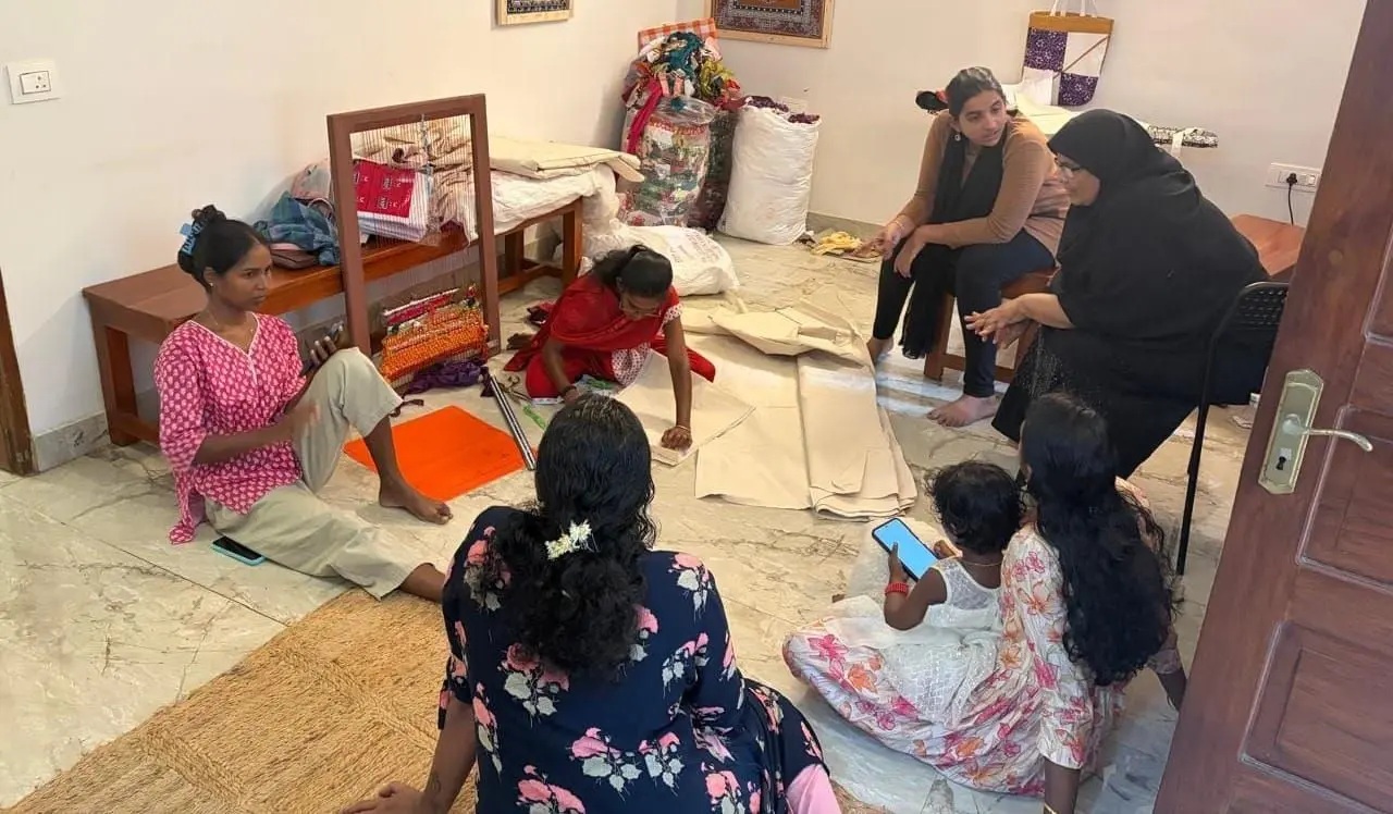 Six members mended their own clothes in the stitching lab
