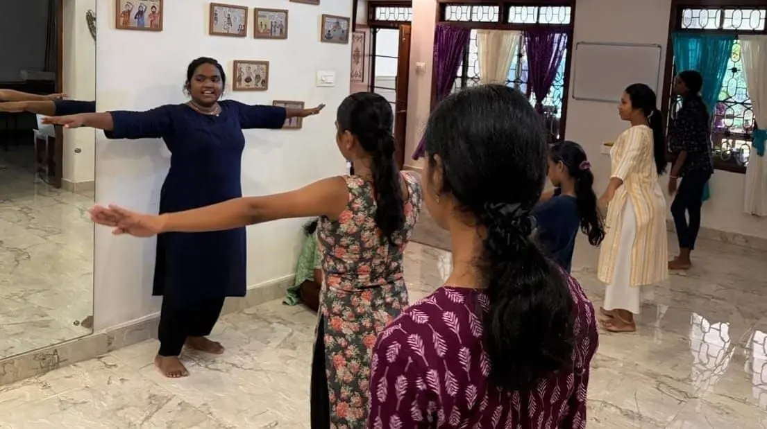 The young dancers worked on coordination and rhythm