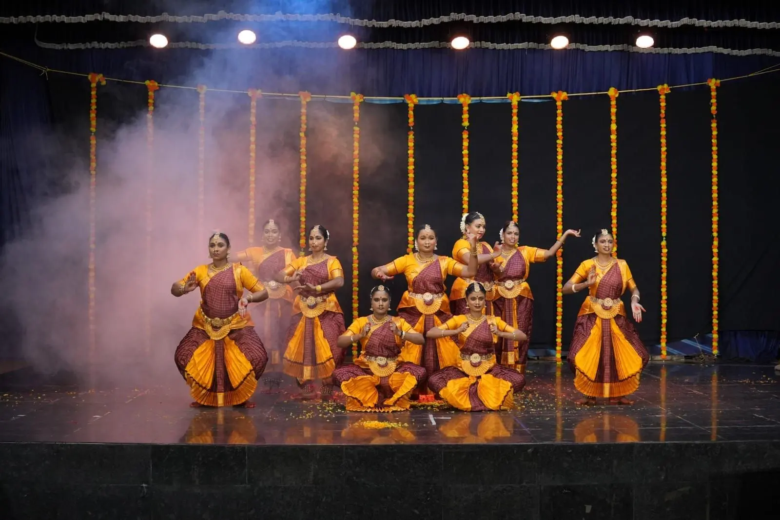 The dance group met after their first stage performance