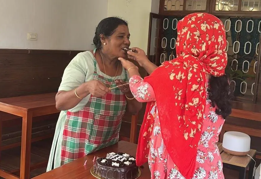 The chef got a surprise birthday cake